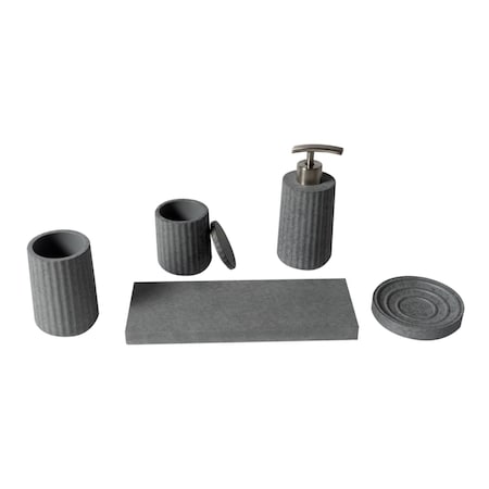 Alfi Brand 5 Piece Solid Concrete Gray Matte Bathroom Accessory Set ABCO1001